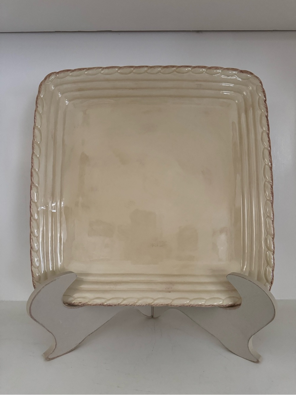 Set of 5 Vintage Artimino Tuscan Countryside Cream Square Dinner Plates